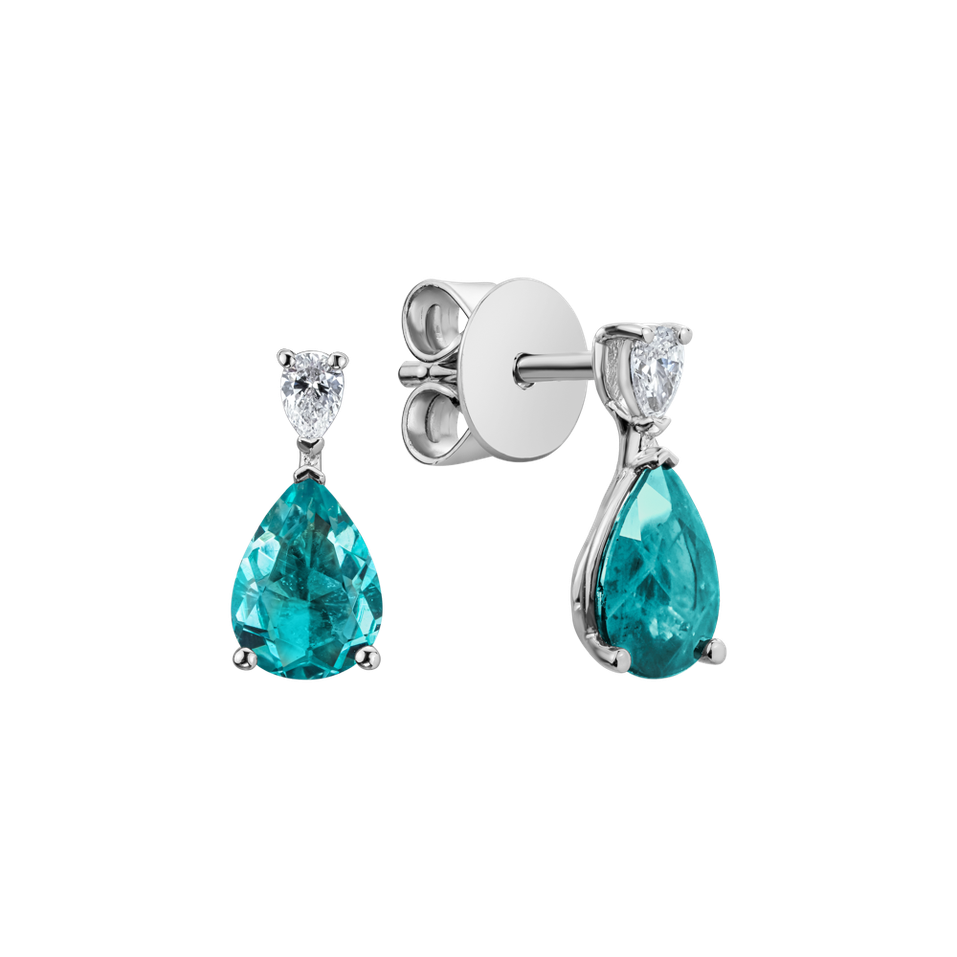 Diamond earrings with Apatite Whispers of Avalon