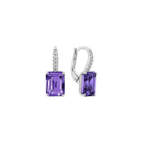 Diamond earrings with Amethyst Carlotta