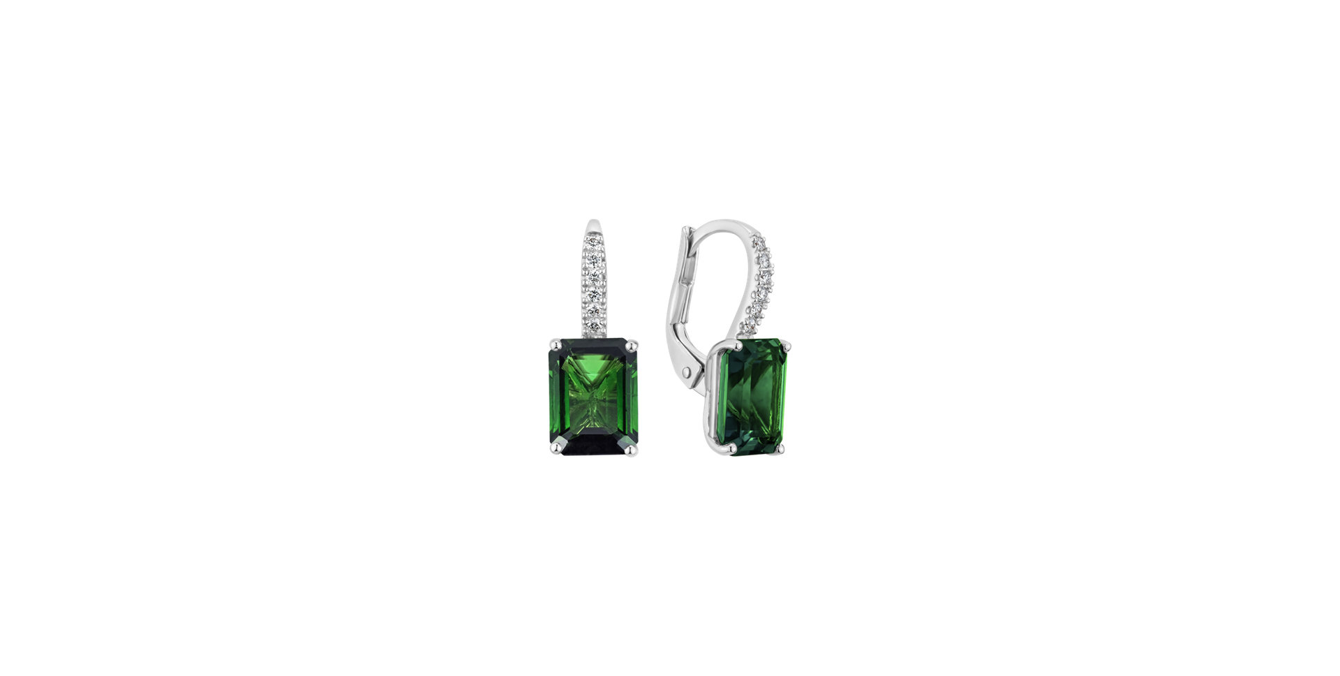Diamond earrings with Tourmaline Carlotta