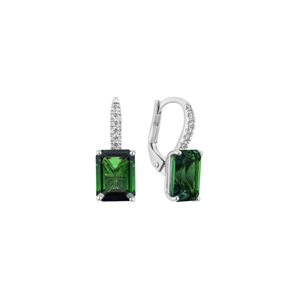 Diamond earrings with Tourmaline Carlotta