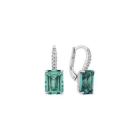 Diamond earrings with Tourmaline Carlotta