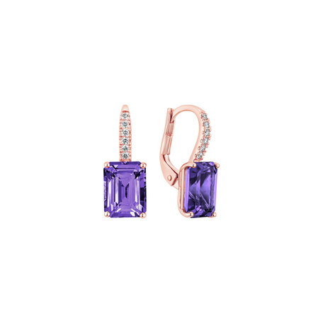 Diamond earrings with Amethyst Carlotta