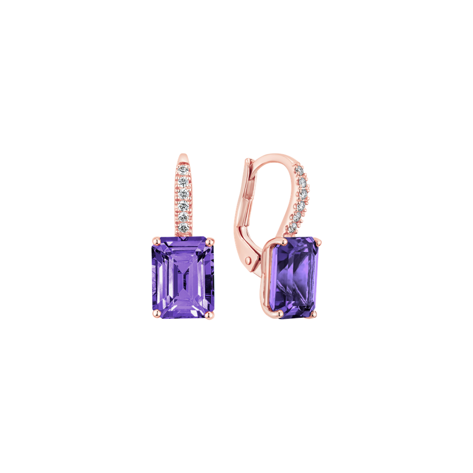 Diamond earrings with Amethyst Carlotta