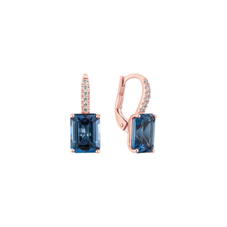 Diamond earrings with Topaz Carlotta