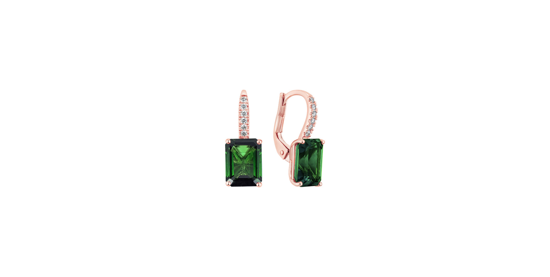 Diamond earrings with Tourmaline Carlotta