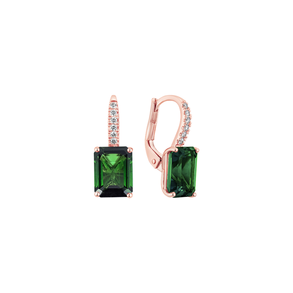 Diamond earrings with Tourmaline Carlotta