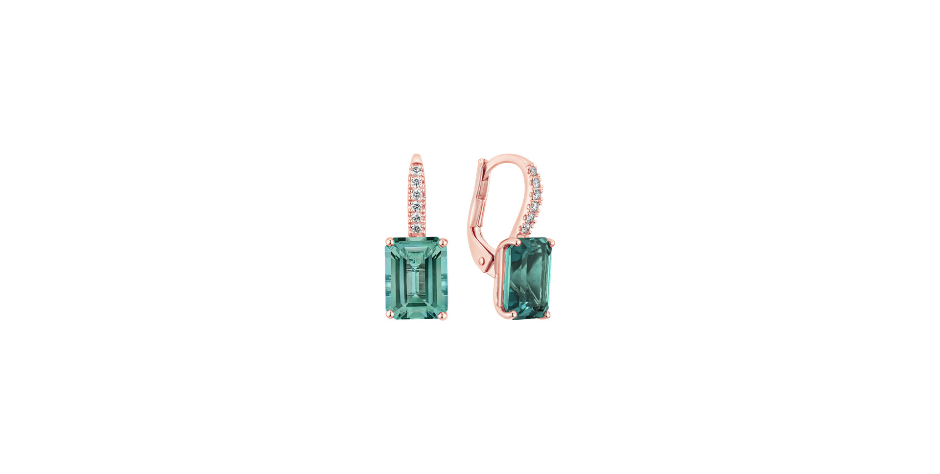 Diamond earrings with Tourmaline Carlotta