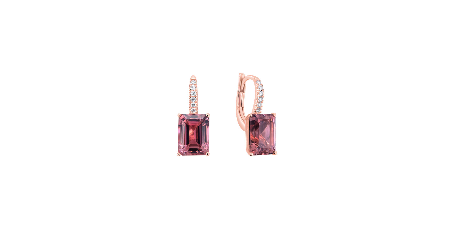 Diamond earrings with Tourmaline Carlotta