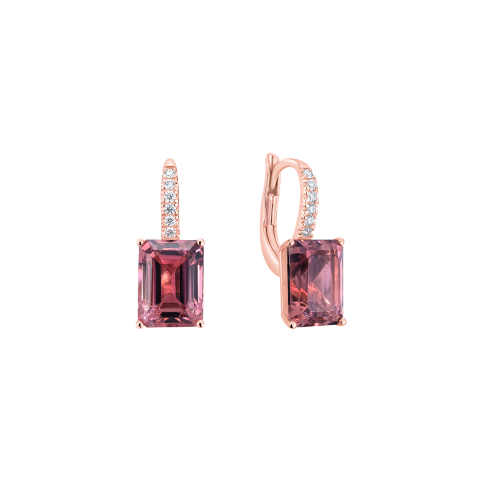 Diamond earrings with Tourmaline Carlotta