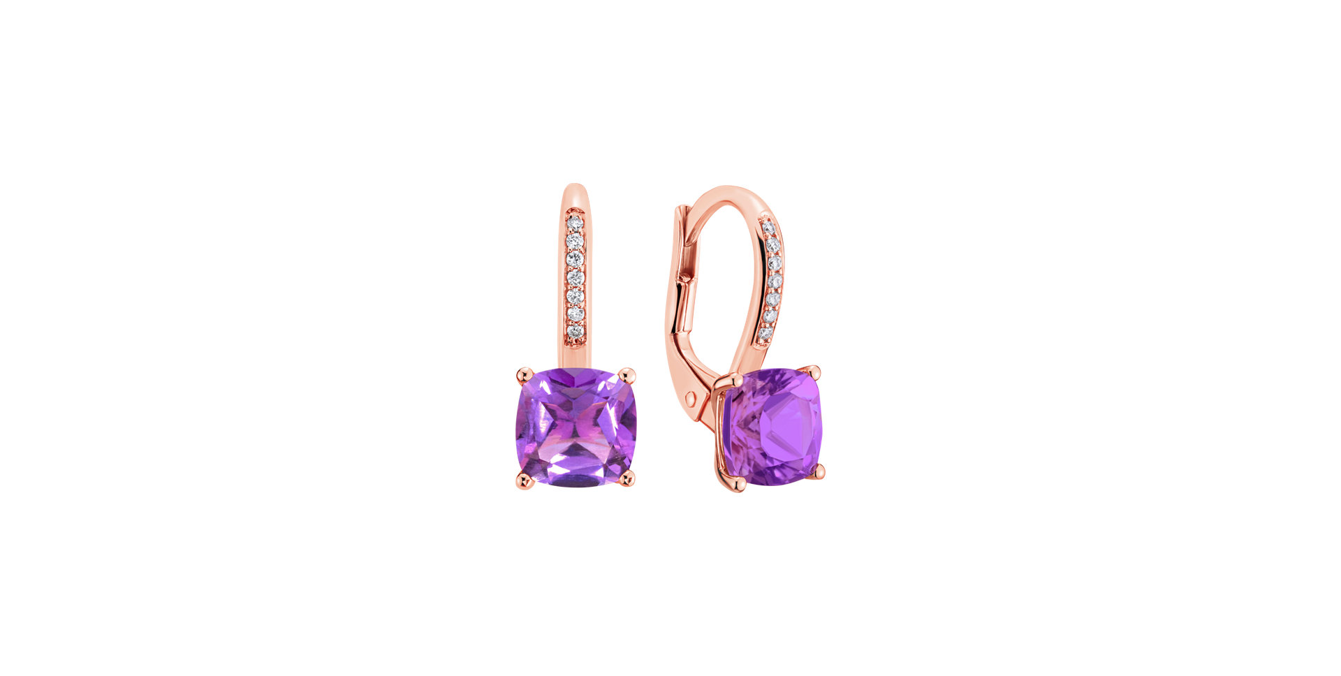 Diamond earrings with Amethyst Calliope