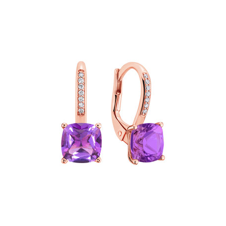Diamond earrings with Amethyst Calliope