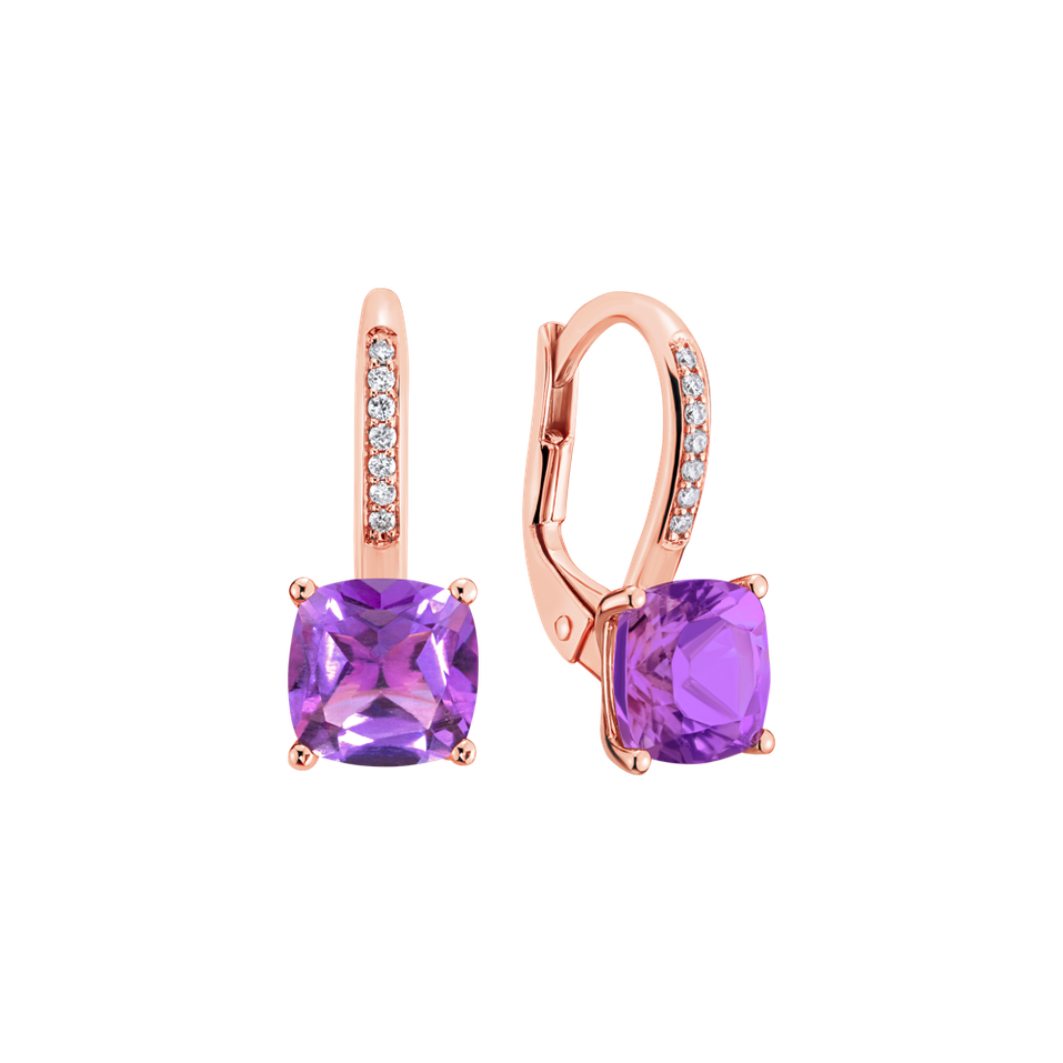 Diamond earrings with Amethyst Calliope
