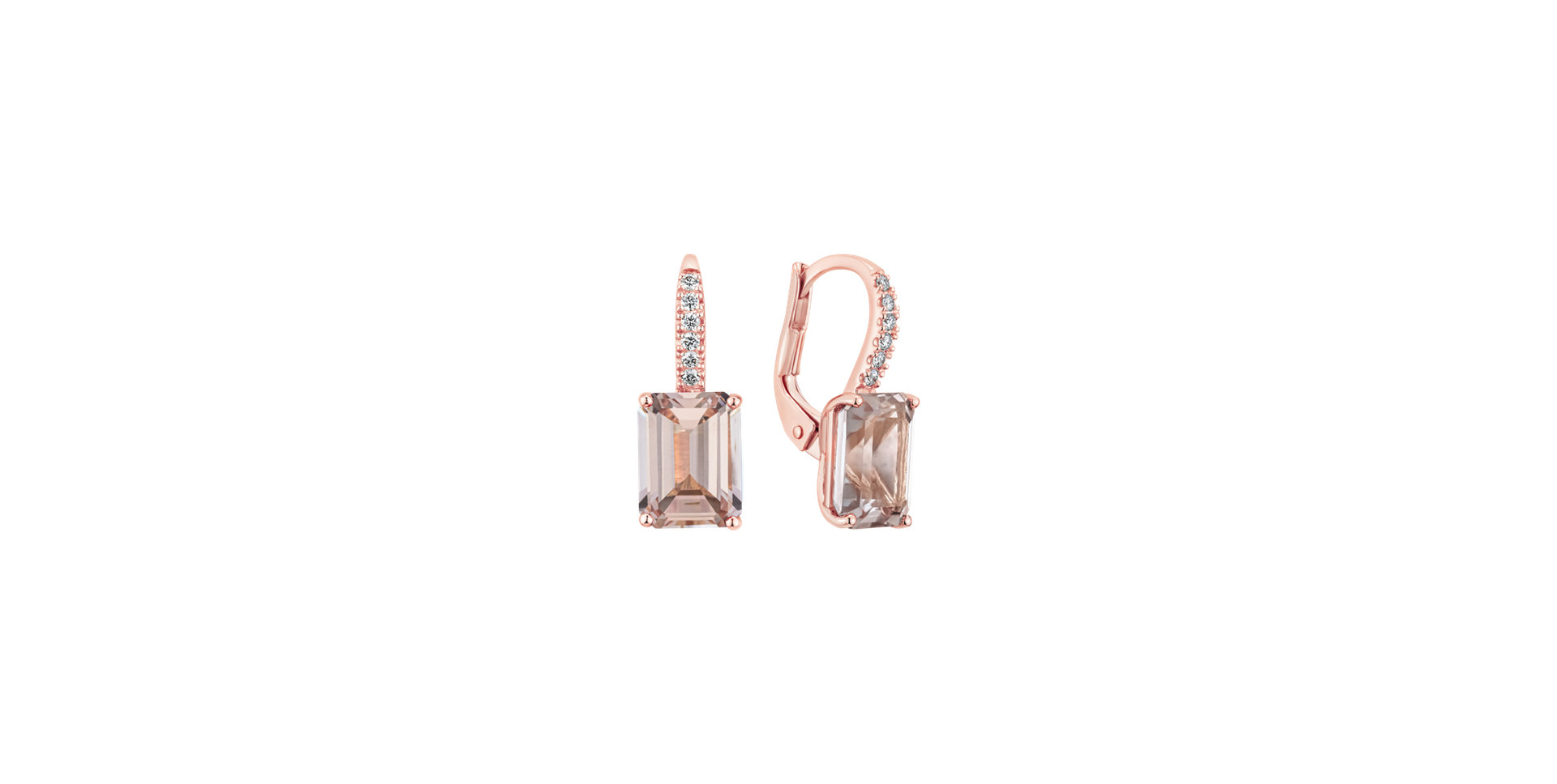 Diamond earrings with Morganite Carlotta