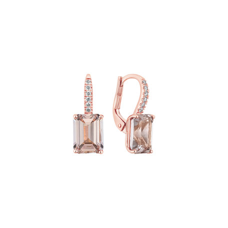 Diamond earrings with Morganite Carlotta