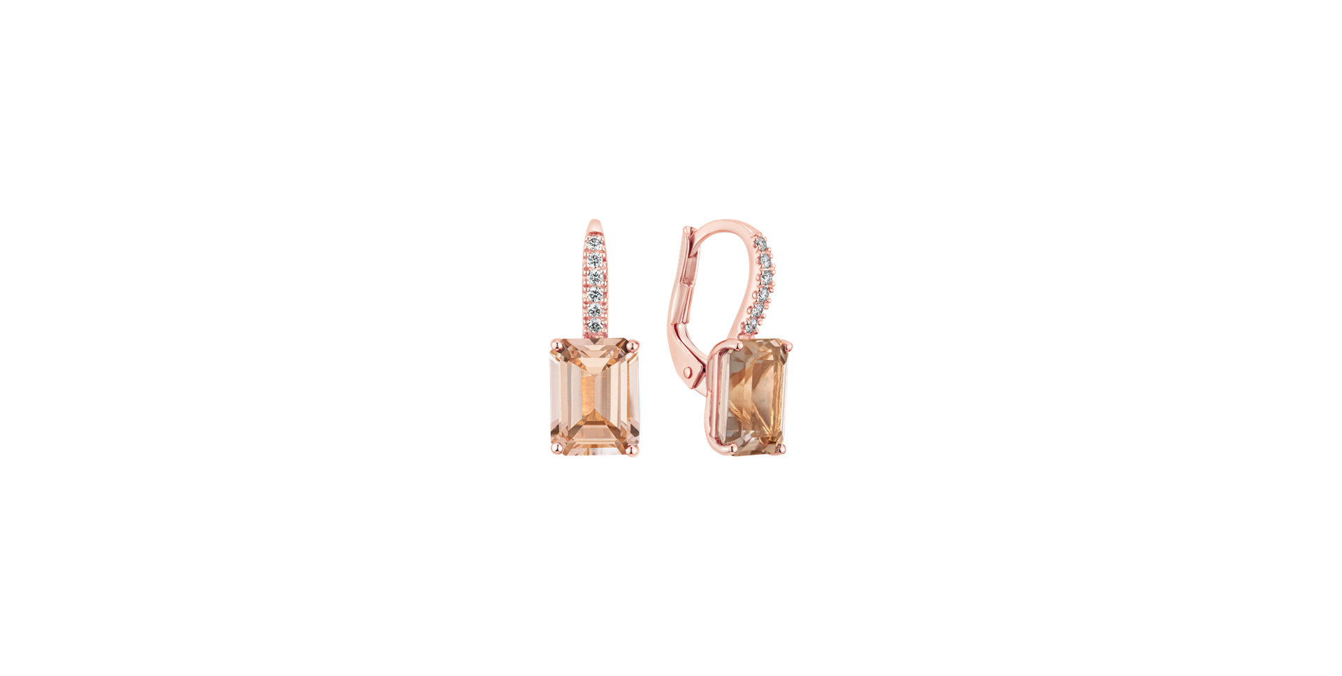 Diamond earrings with Morganite Carlotta
