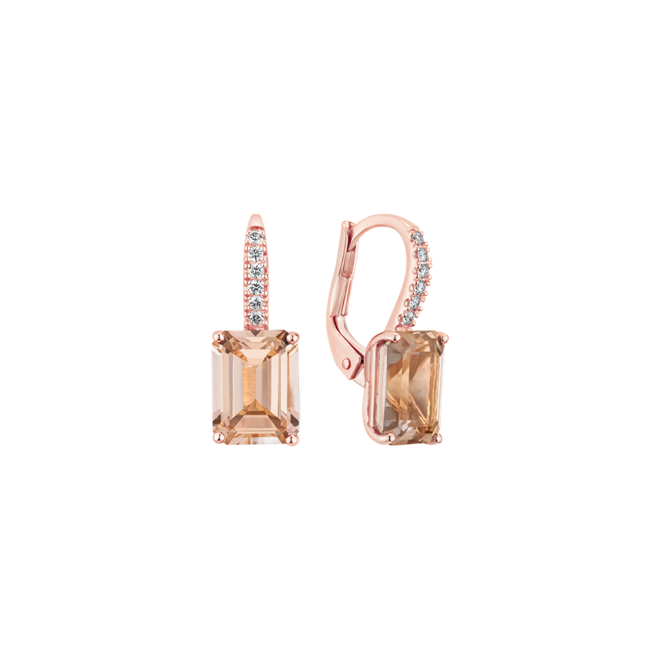Diamond earrings with Morganite Carlotta