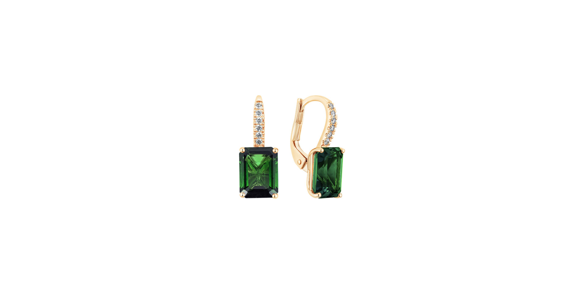 Diamond earrings with Tourmaline Carlotta