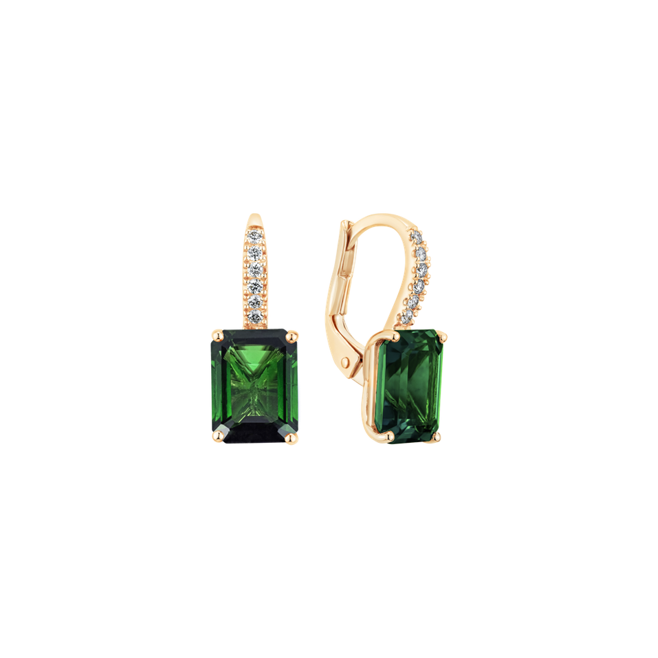 Diamond earrings with Tourmaline Carlotta