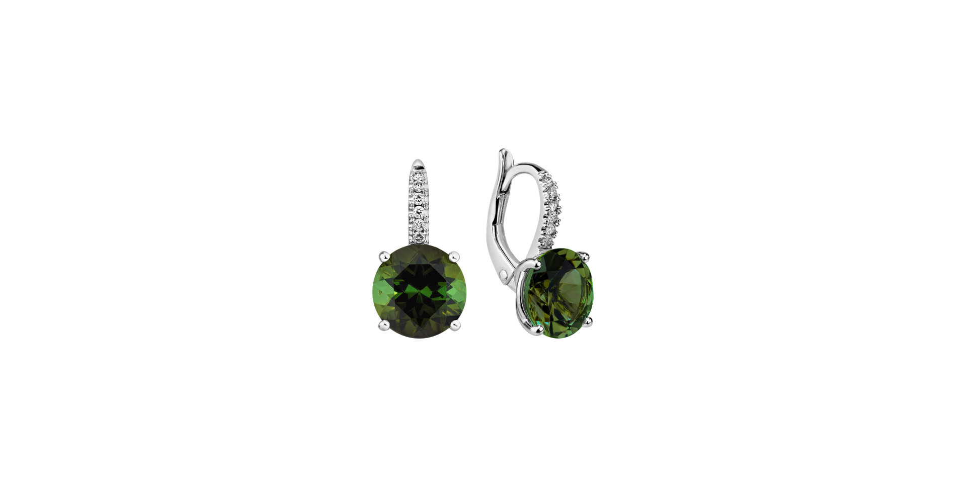 Diamond earrings with Tourmaline Bethy
