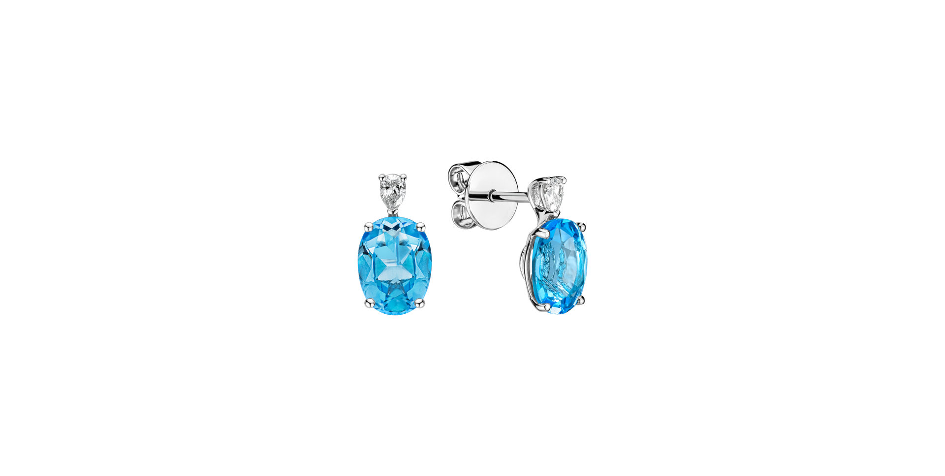 Diamond earrings with Topaz Royal Aura