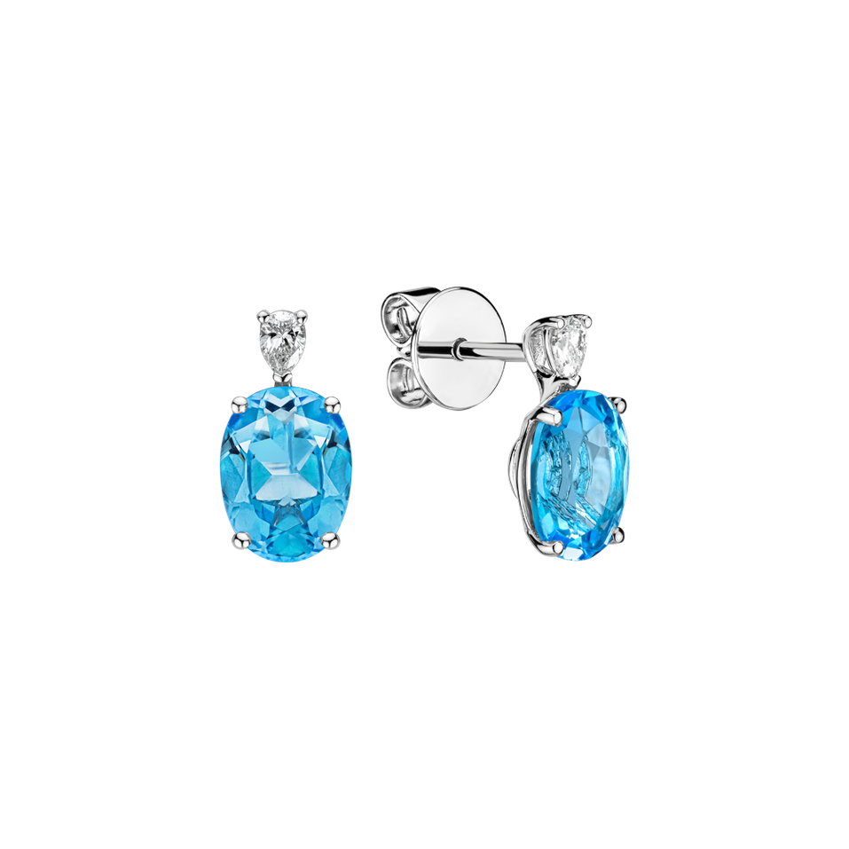 Diamond earrings with Topaz Royal Aura
