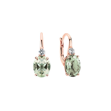 Diamond earrings with Amethyst Juliette