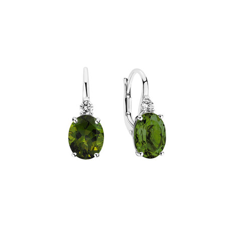 Diamond earrings with Tourmaline Juliette