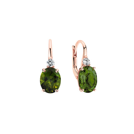 Diamond earrings with Tourmaline Juliette