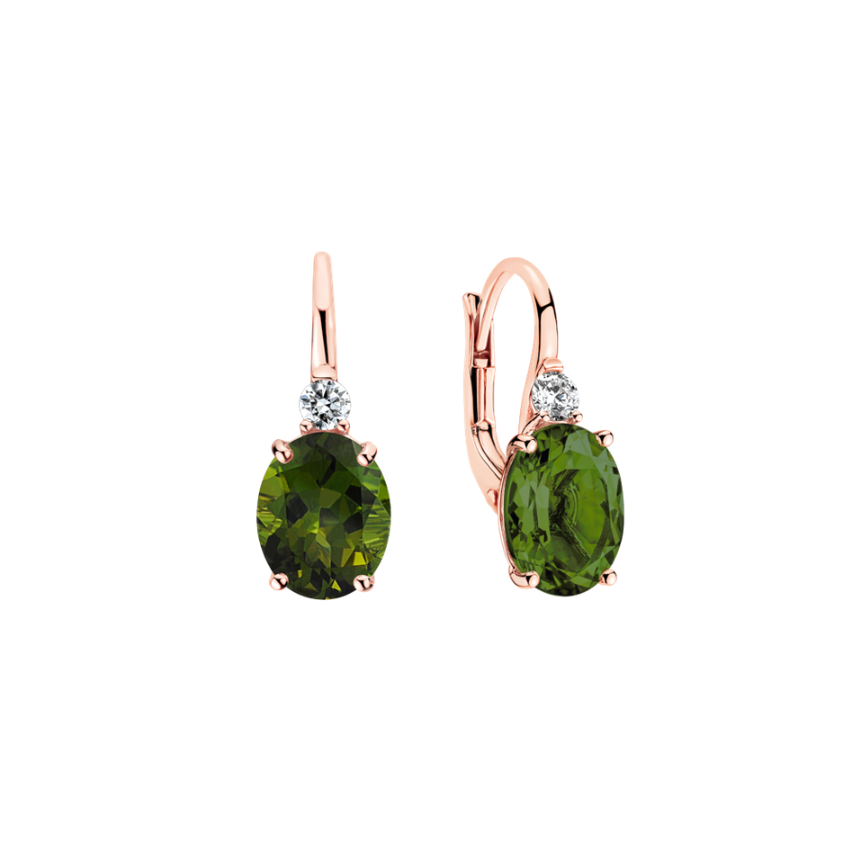 Diamond earrings with Tourmaline Juliette