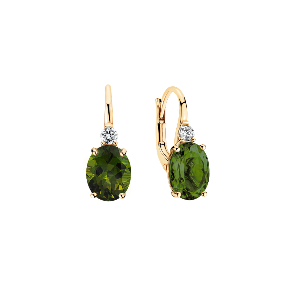 Diamond earrings with Tourmaline Juliette