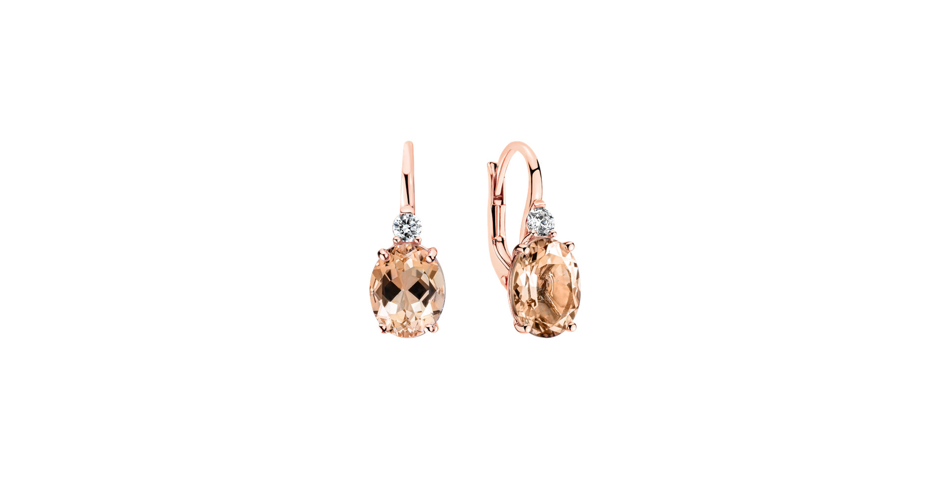 Diamond earrings with Morganite Juliette