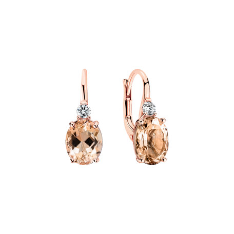 Diamond earrings with Morganite Juliette