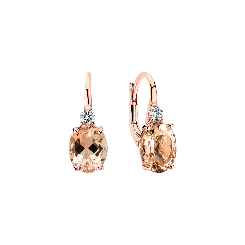 Diamond earrings with Morganite Juliette