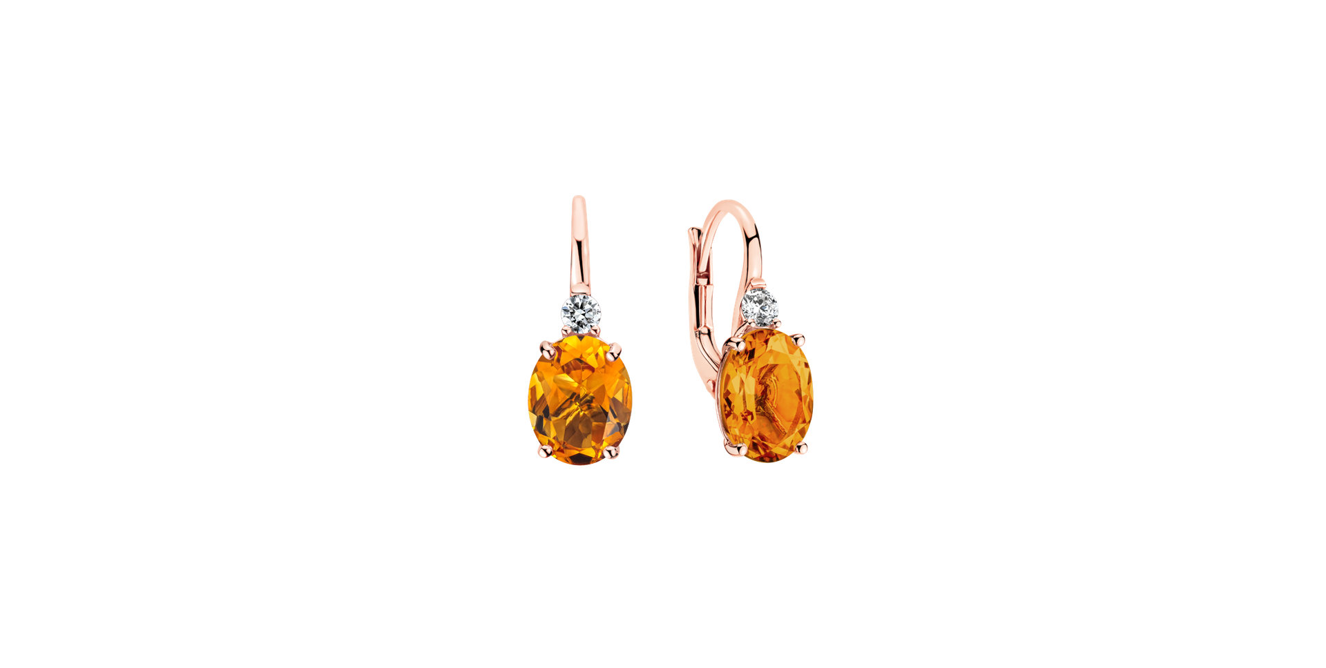 Diamond earrings with Citrine Juliette