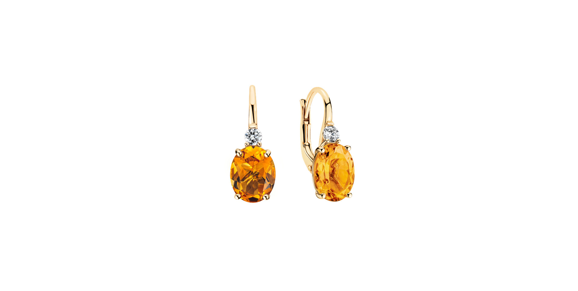 Diamond earrings with Citrine Juliette
