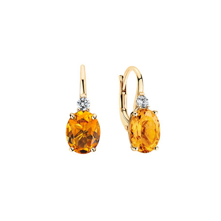Diamond earrings with Citrine Juliette