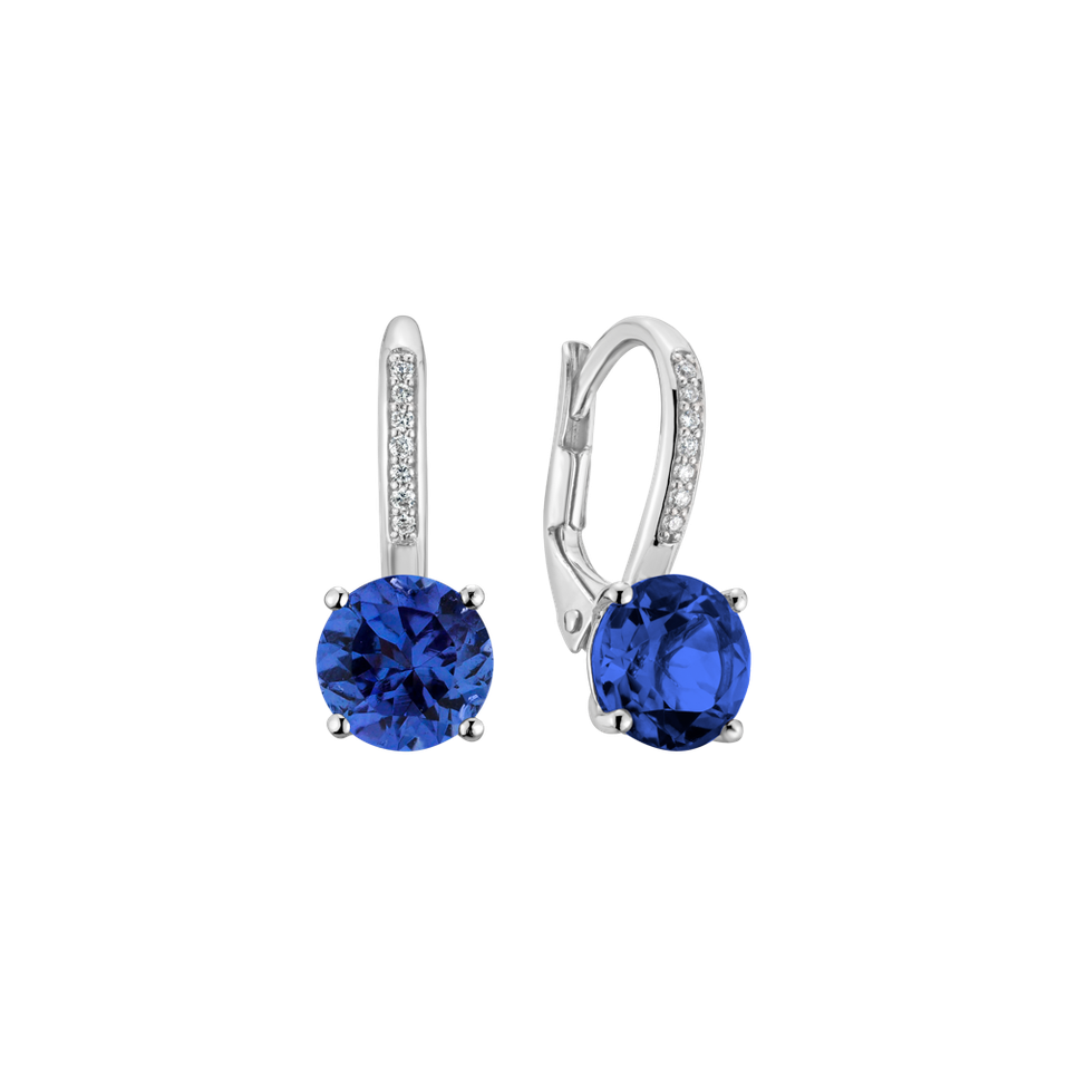 Diamond earrings with Tanzanite Carlo