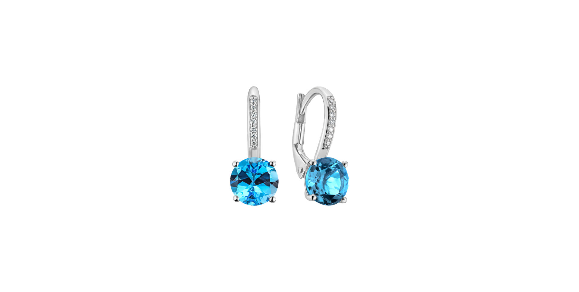 Diamond earrings with Topaz Carlo