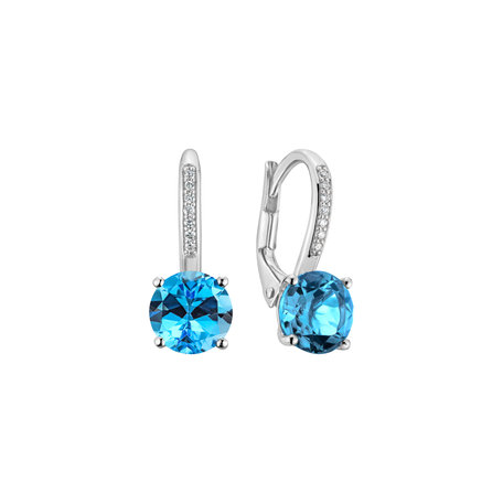 Diamond earrings with Topaz Carlo