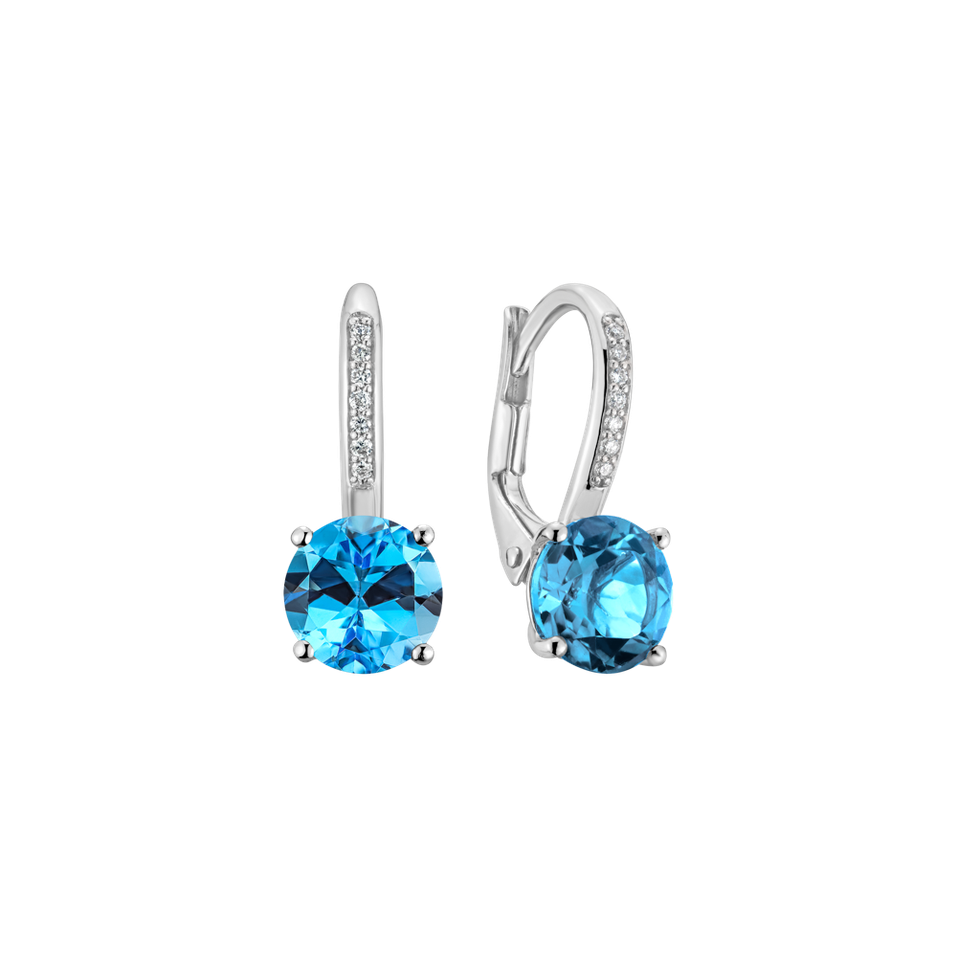 Diamond earrings with Topaz Carlo