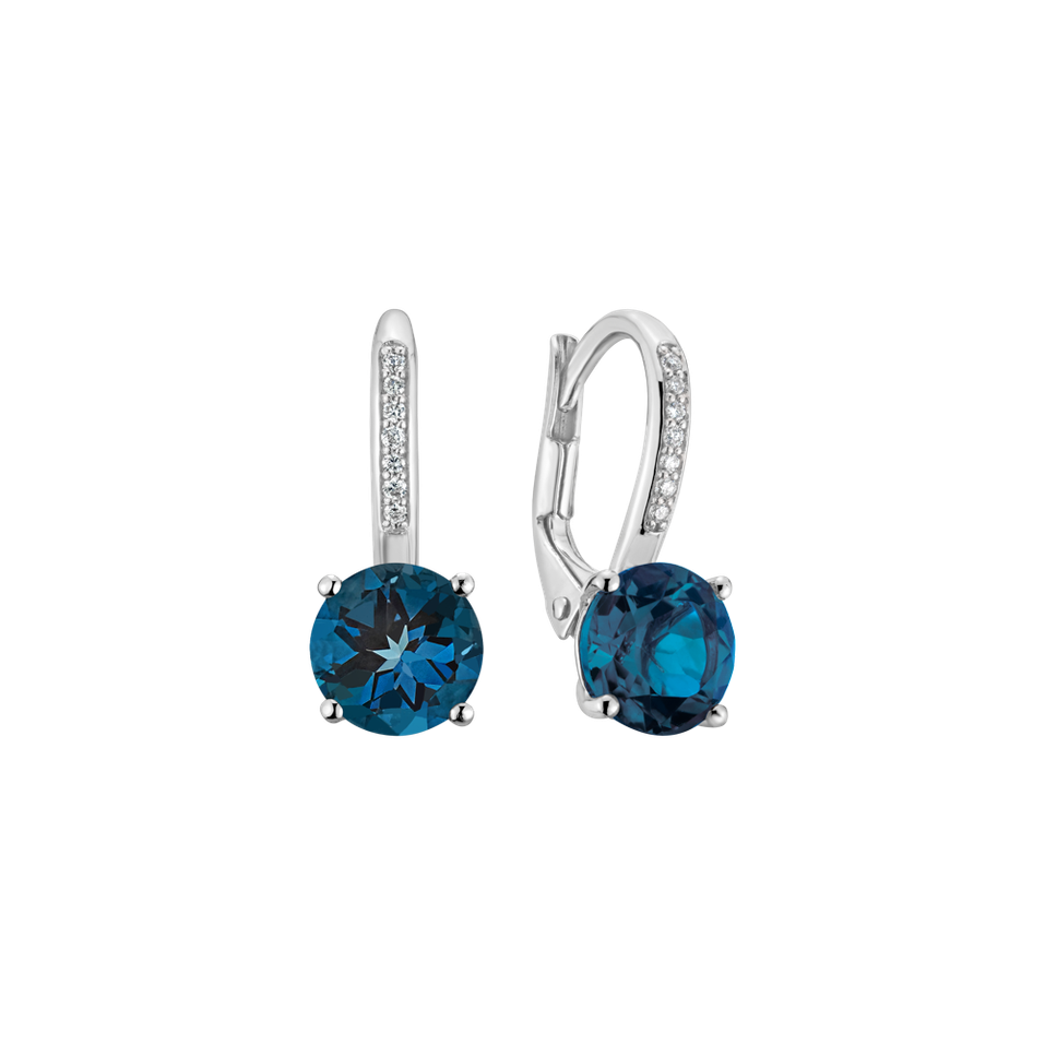 Diamond earrings with Topaz Carlo
