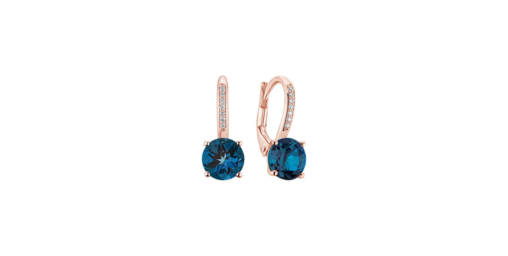Diamond earrings with Topaz Carlo