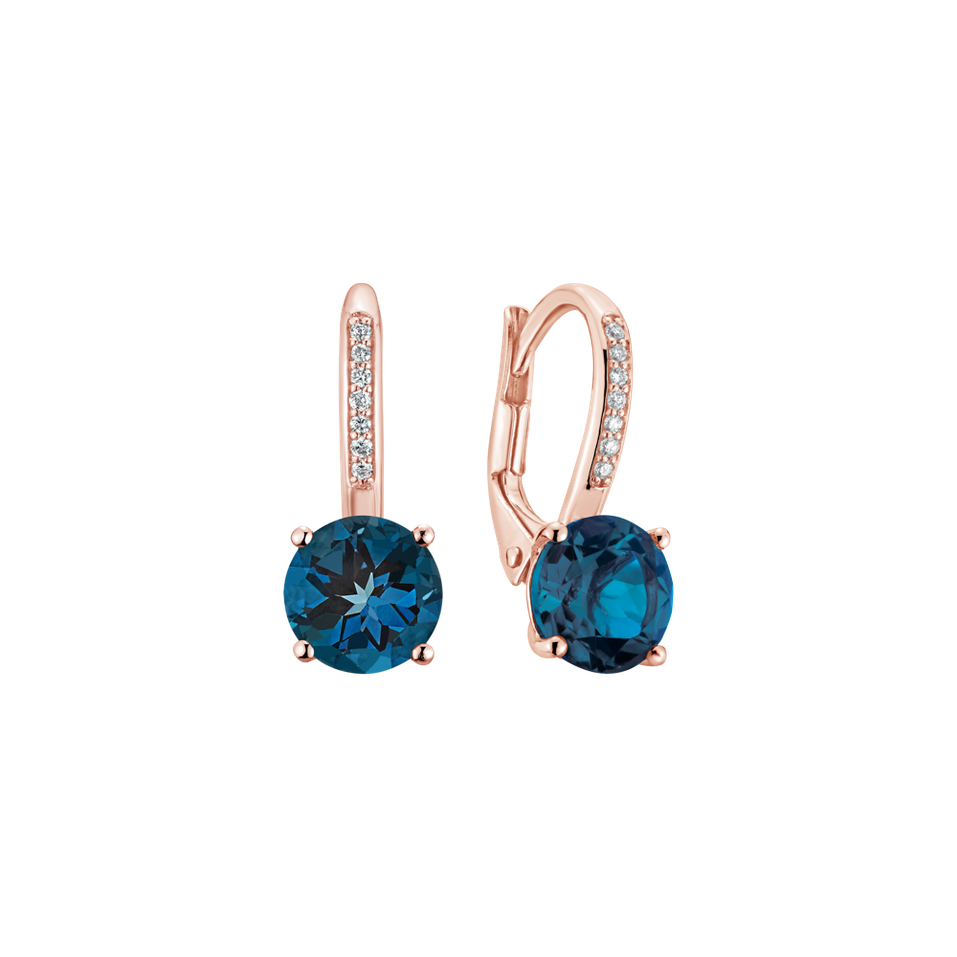 Diamond earrings with Topaz Carlo