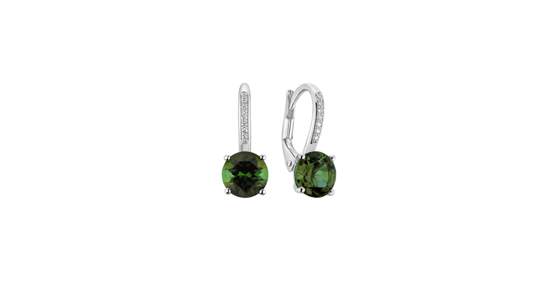 Diamond earrings with Tourmaline Carlo