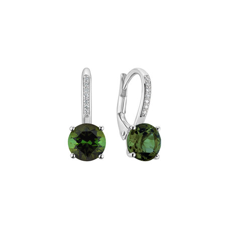 Diamond earrings with Tourmaline Carlo