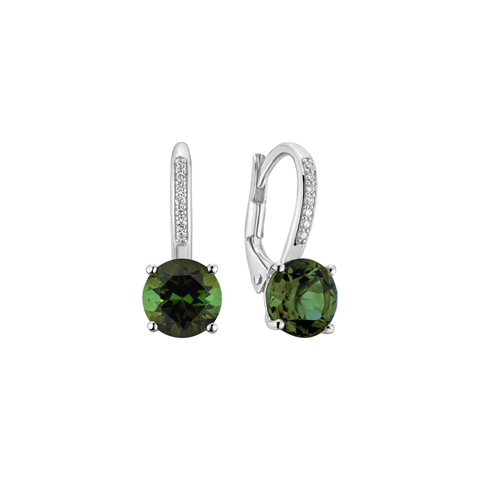 Diamond earrings with Tourmaline Carlo