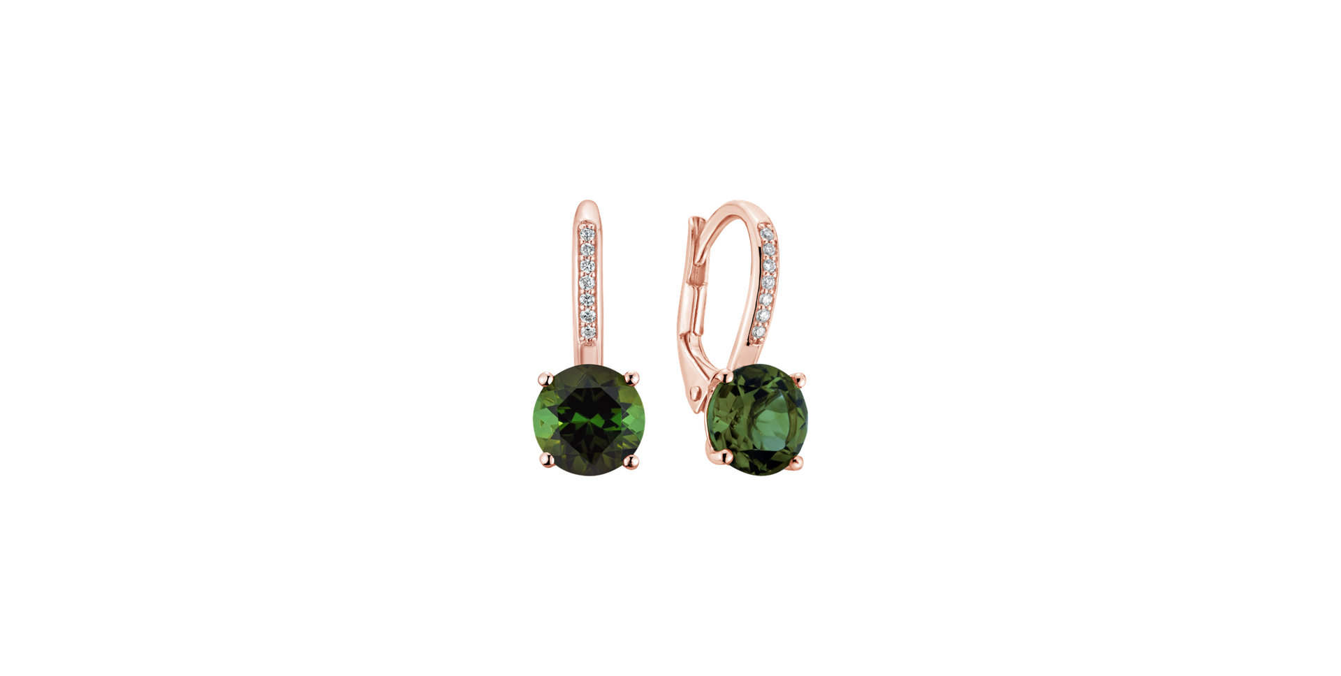 Diamond earrings with Tourmaline Carlo