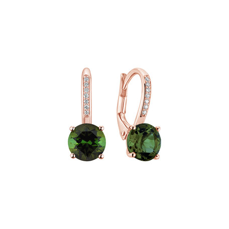 Diamond earrings with Tourmaline Carlo