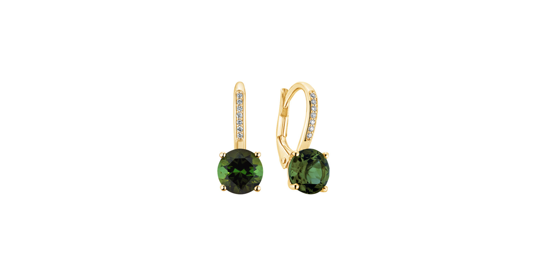 Diamond earrings with Tourmaline Carlo