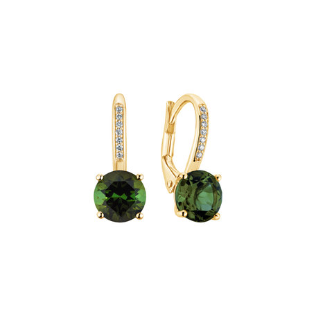 Diamond earrings with Tourmaline Carlo
